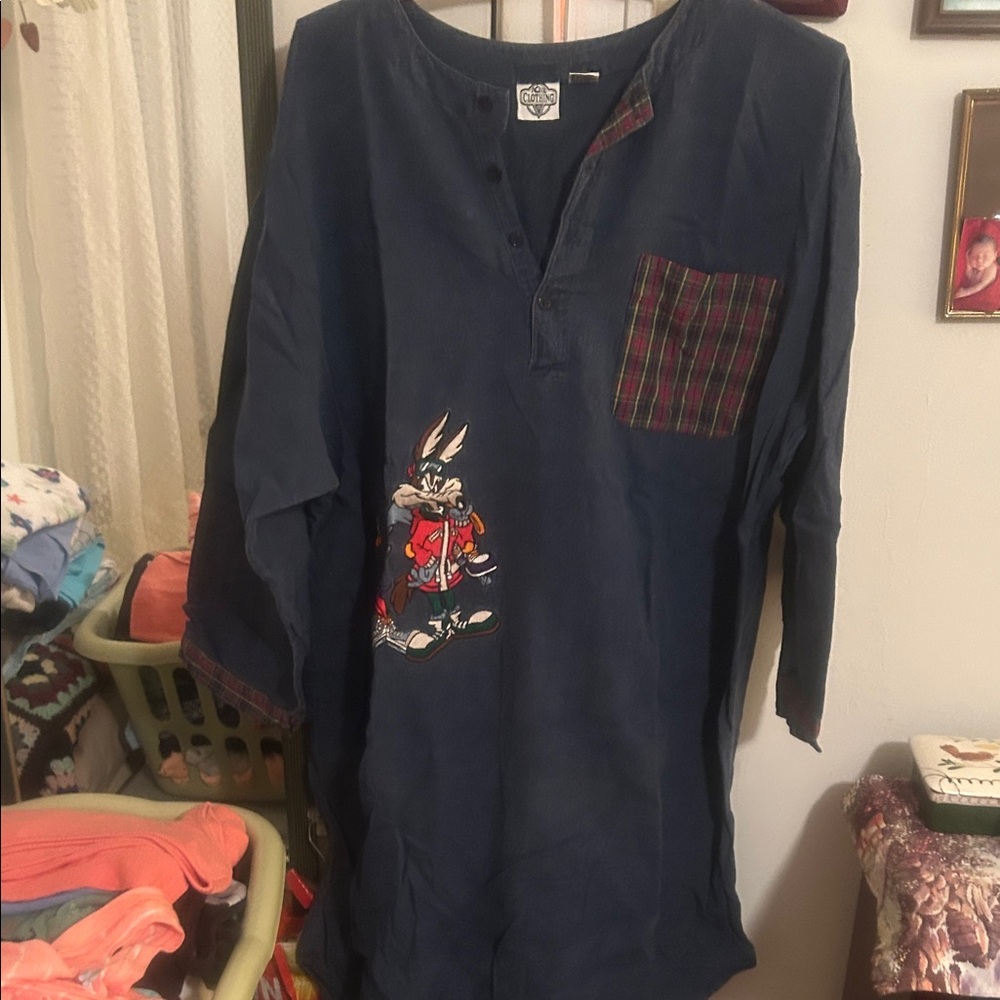 ACME Navy Nightshirt with Cartoon Design